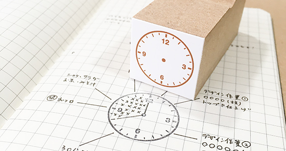 スケジュール時計のはんこ 直径25mm 1周12時間タイプ Osanpo Shopping 手帳に役立つスタンプ雑貨の通販