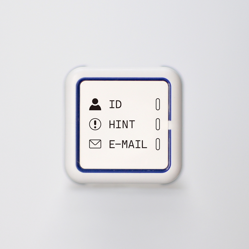 ID メール パスワードヒントのスタンプ 5mm行間隔 罫線に収まるシリーズ 浸透印