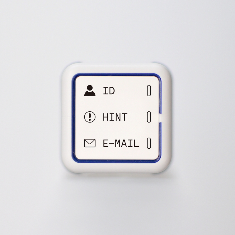 ID メール パスワードヒントのスタンプ 7mm行間隔 罫線に収まるシリーズ 浸透印