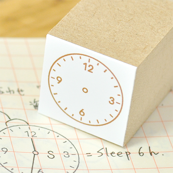 アナログ時計スタンプ：12時間：Mサイズ：ゴシック・サンセリフ