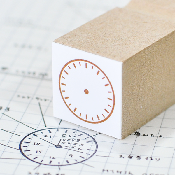 スケジュール時計のはんこ：直径20mm：数字なし：12・24時間両用
