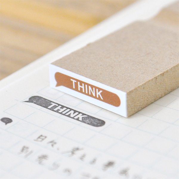 フキダシ「 THINK （思う・考える）」スタンプ 【Sサイズ】