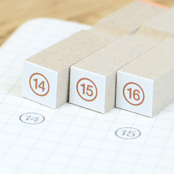 14から16までの丸囲み数字セット