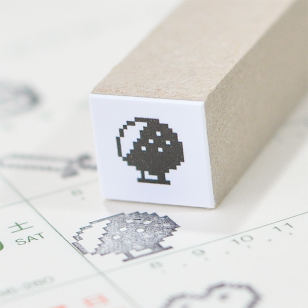 木・森：ドット絵アイコンのスタンプ：9mmサイズ