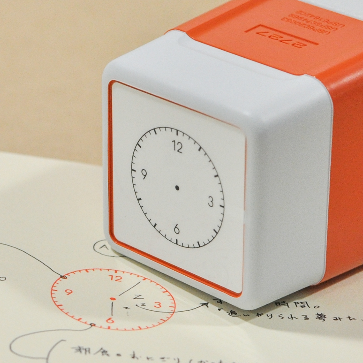 アナログ時計スタンプ・12時間・直径24mm・浸透印