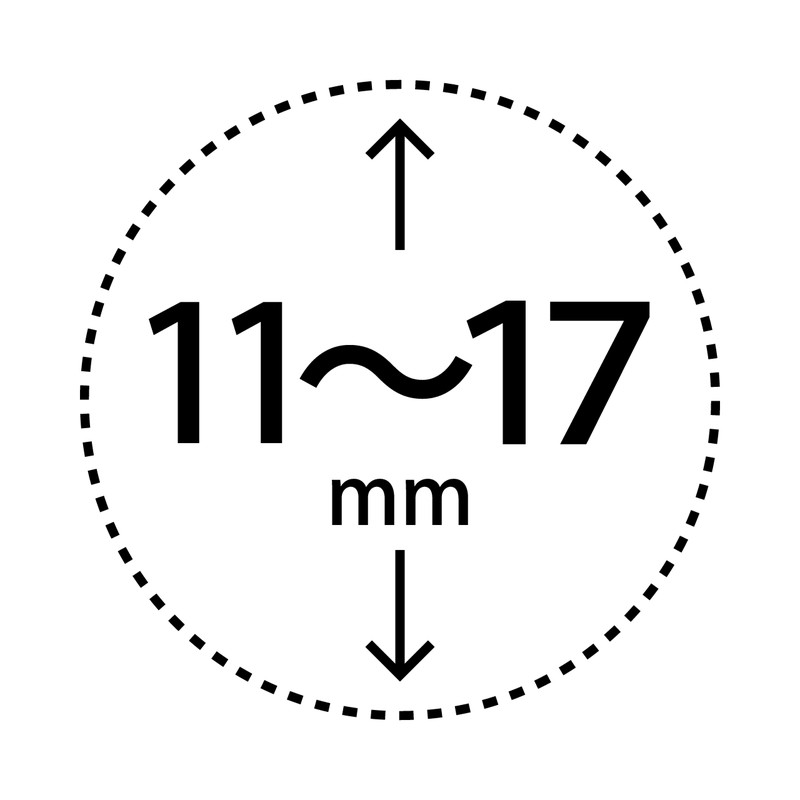 丸のスタンプ 点線枠 直径11-17mmまで 浸透印