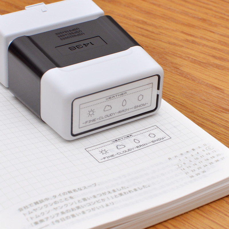 シンプルなお天気チェックスタンプ 36×12mm 浸透印 日記 手帳 天候