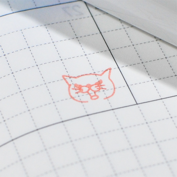ネコのまぐろのカオ、ご乱心。浸透印。