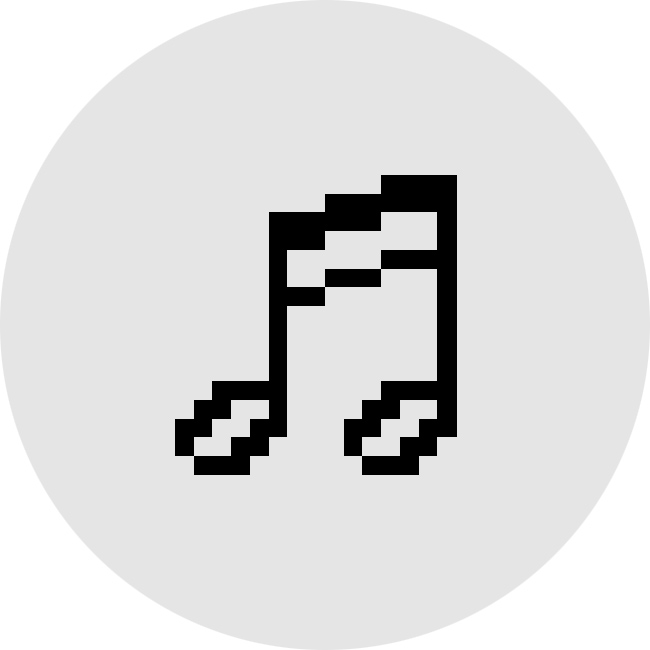 音楽・音符：ドット絵アイコンの浸透印
