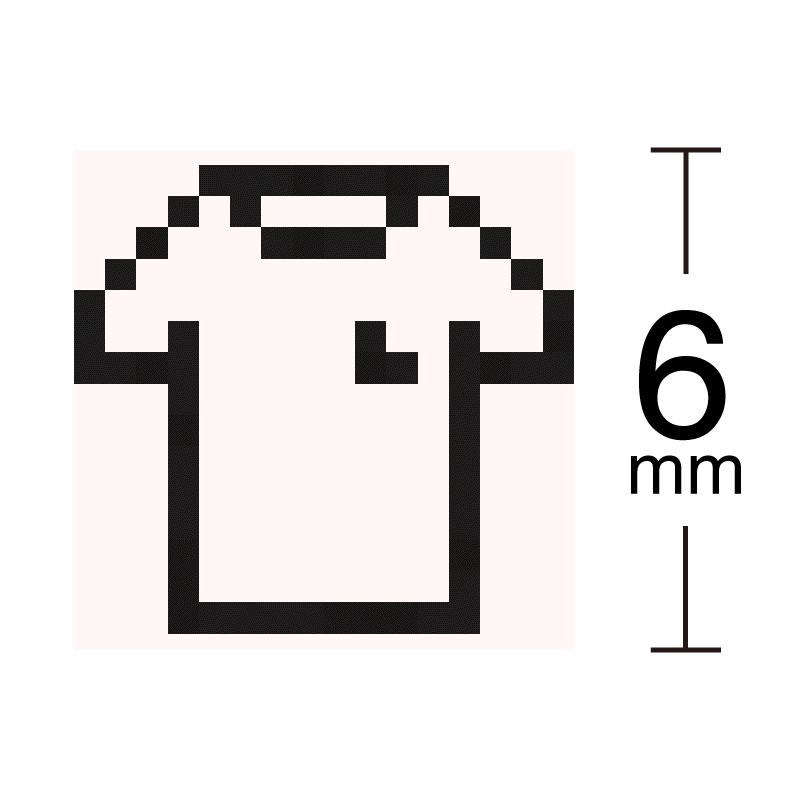 Tシャツ 上着 洋服 ドット絵アイコンスタンプ 浸透印