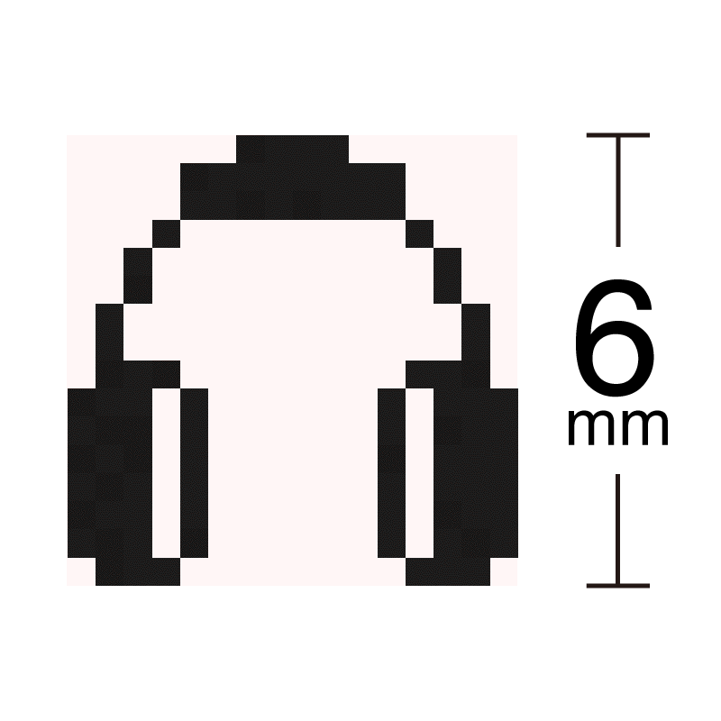 ヘッドホン 音楽 ドット絵アイコンスタンプ 浸透印