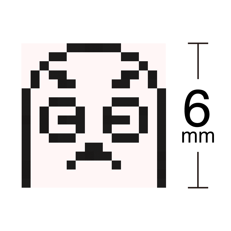 表情 怒った顔 ドット絵アイコンスタンプ 浸透印
