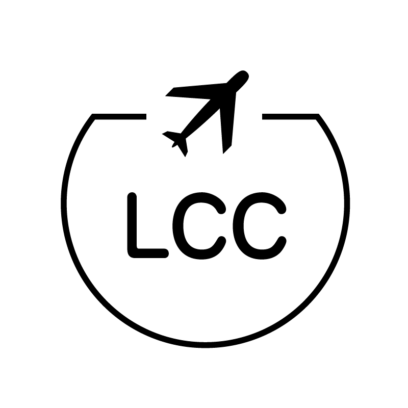 LCC　飛行機のアイコン付き カレンダースタンプ