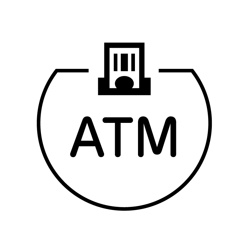 ATM　銀行のアイコン付き カレンダースタンプ