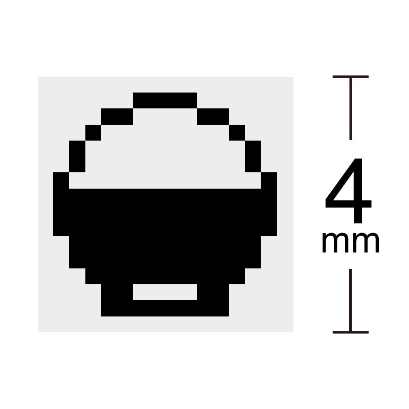 ごはん 茶碗 食事 ドット絵アイコン 小サイズ 浸透印