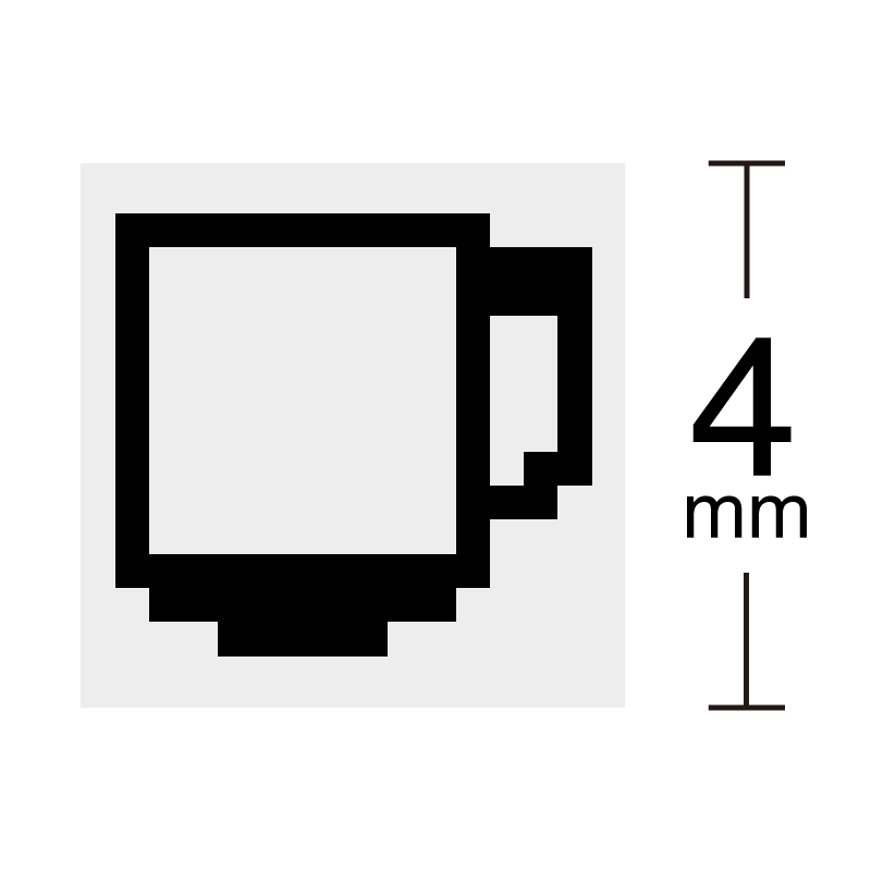 コップ 休憩 休み ドット絵アイコン 小サイズ 浸透印