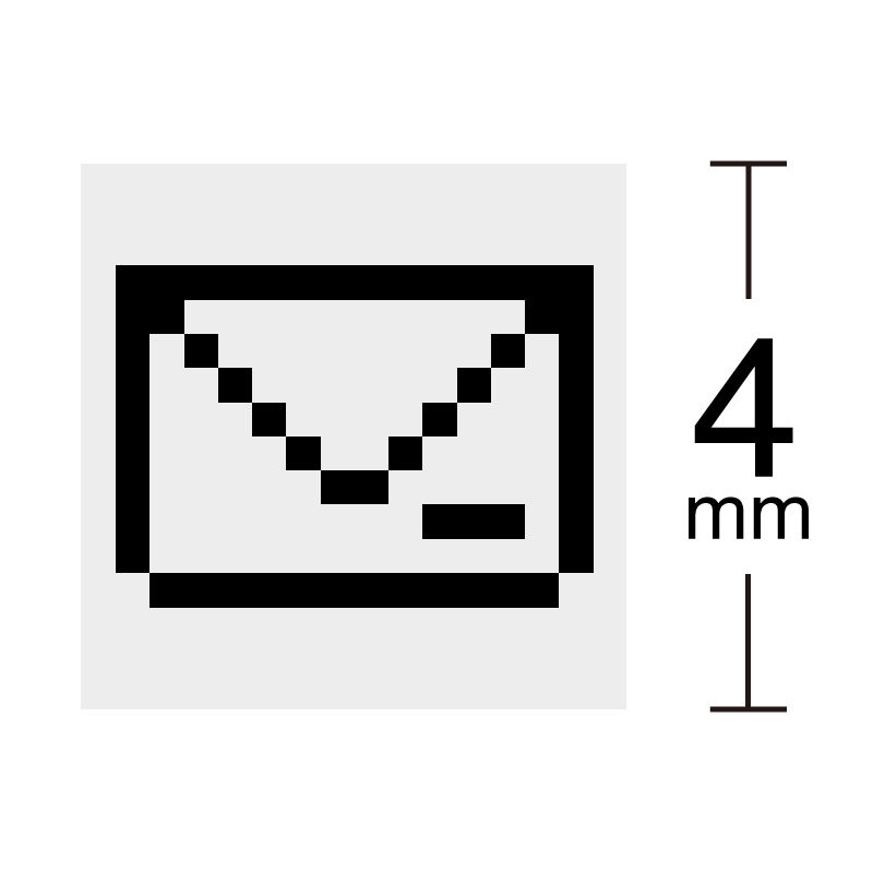 メール 手紙 郵便 ドット絵アイコン 小サイズ 浸透印