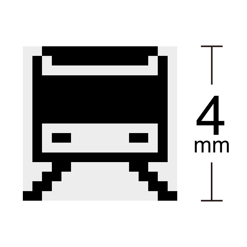 電車 地下鉄 出勤 外出 ドット絵アイコン 小サイズ 浸透印