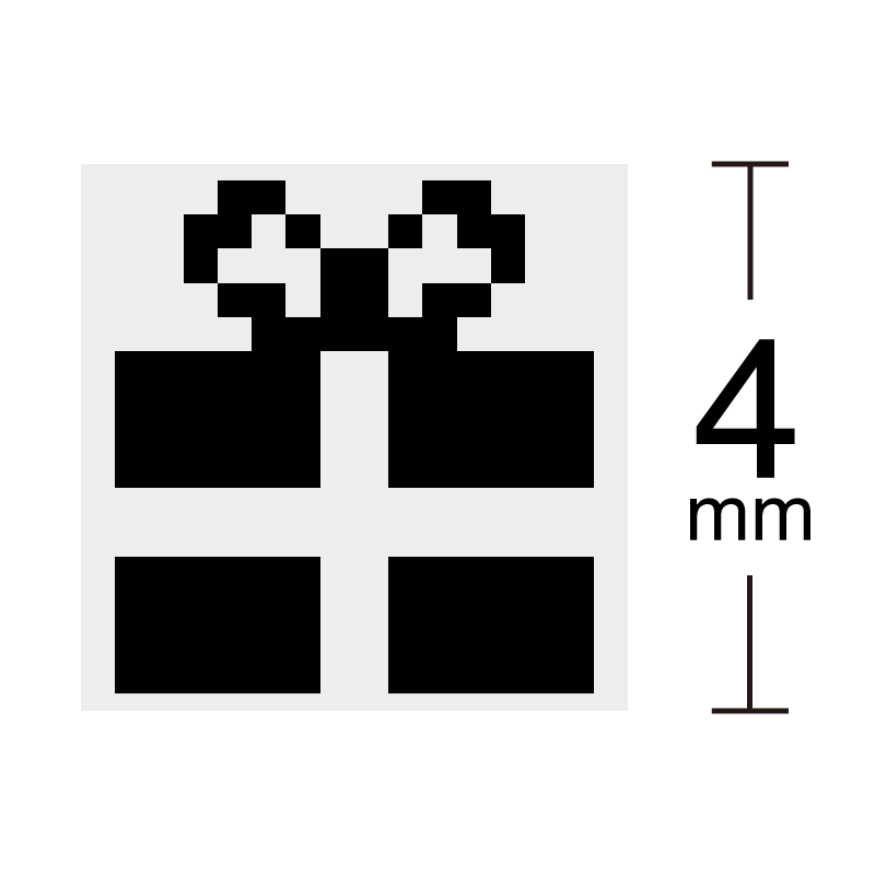 プレゼント 記念日 誕生日 お祝い ドット絵アイコン 小サイズ 浸透印