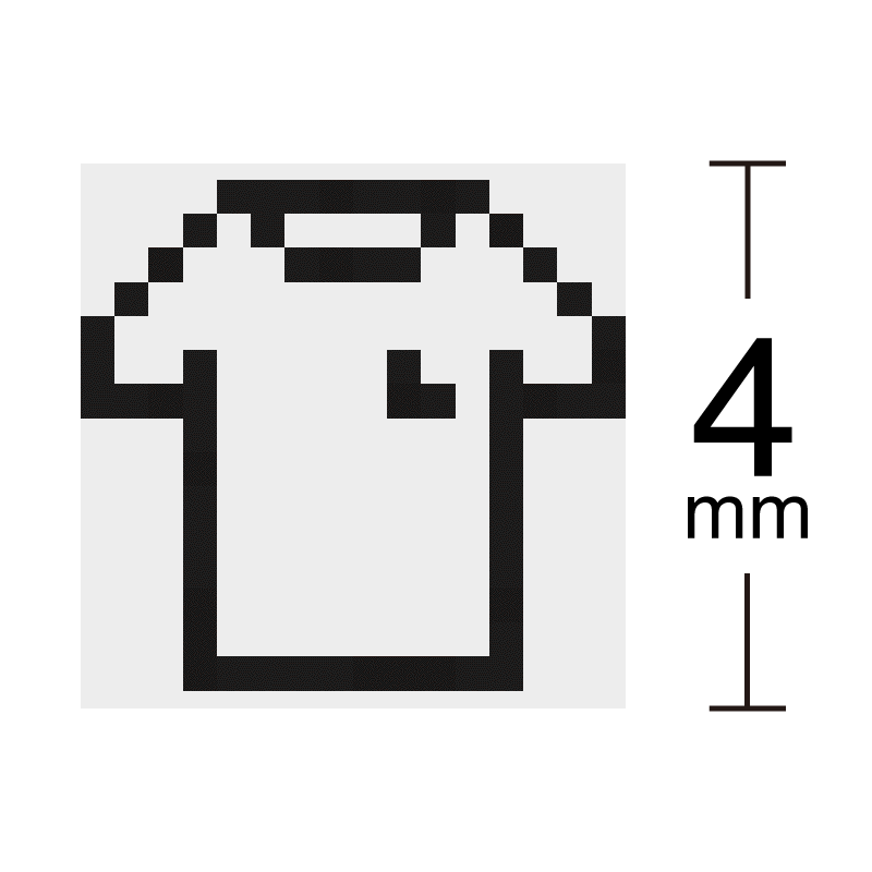 Tシャツ 上着 洋服 ドット絵アイコン 小サイズ 浸透印