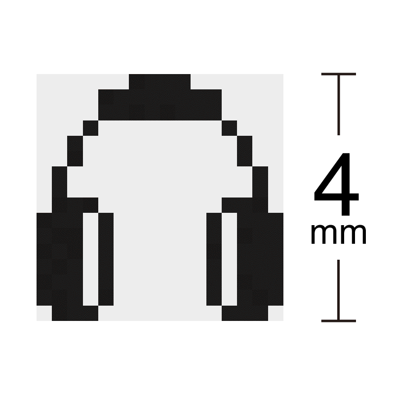 ヘッドホン 音楽 ドット絵アイコン 小サイズ 浸透印