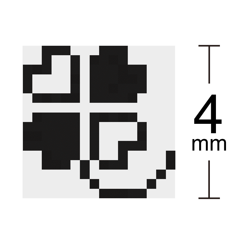 四つ葉のクローバー 幸せ ドット絵アイコン 小サイズ 浸透印